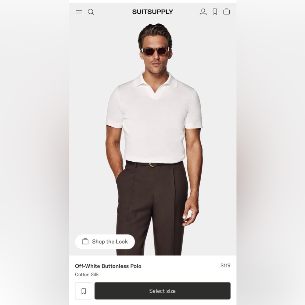 Suit Supply Cream Polo Shirt